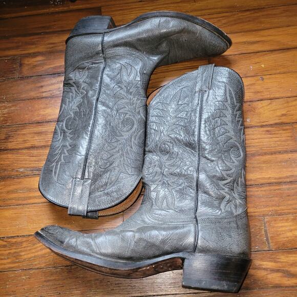 Cats Paw Size 12.5 D Mens Leather Cowboy Boots Made In USA - Picture 3 of 10